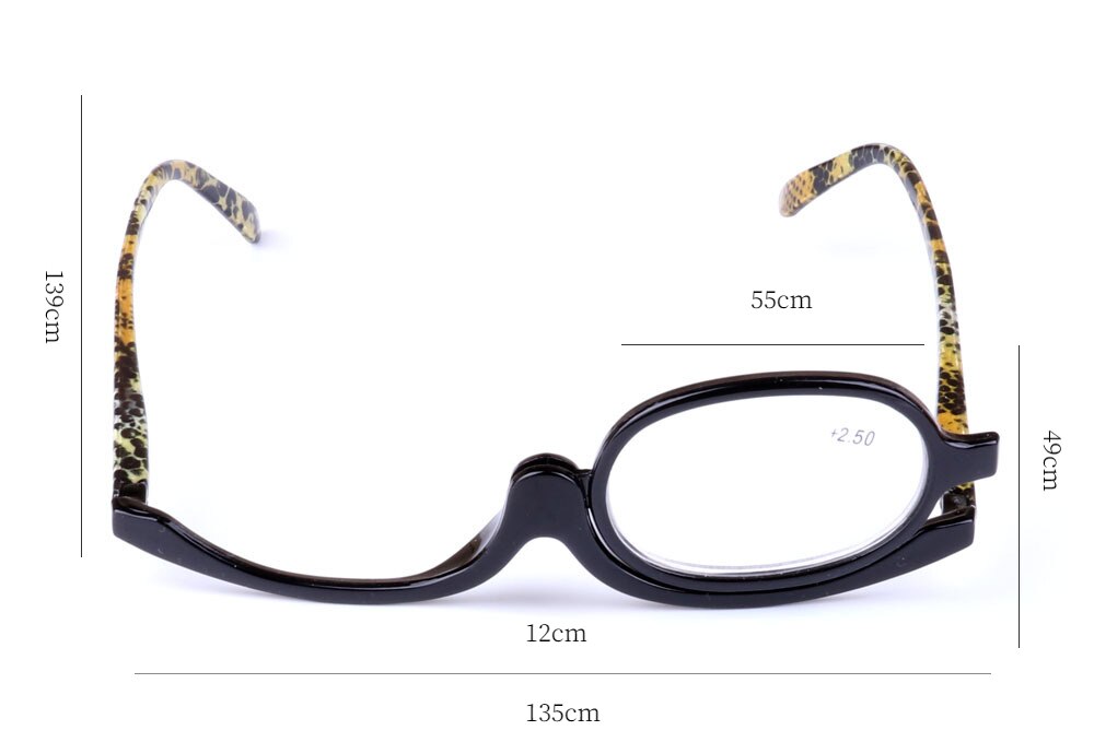 Makeup Reading Glass Women Magnifying Glasses PC Frame +1.0~+3.0 Resin Lens Folding Eye Make Up Reading Glass: +300