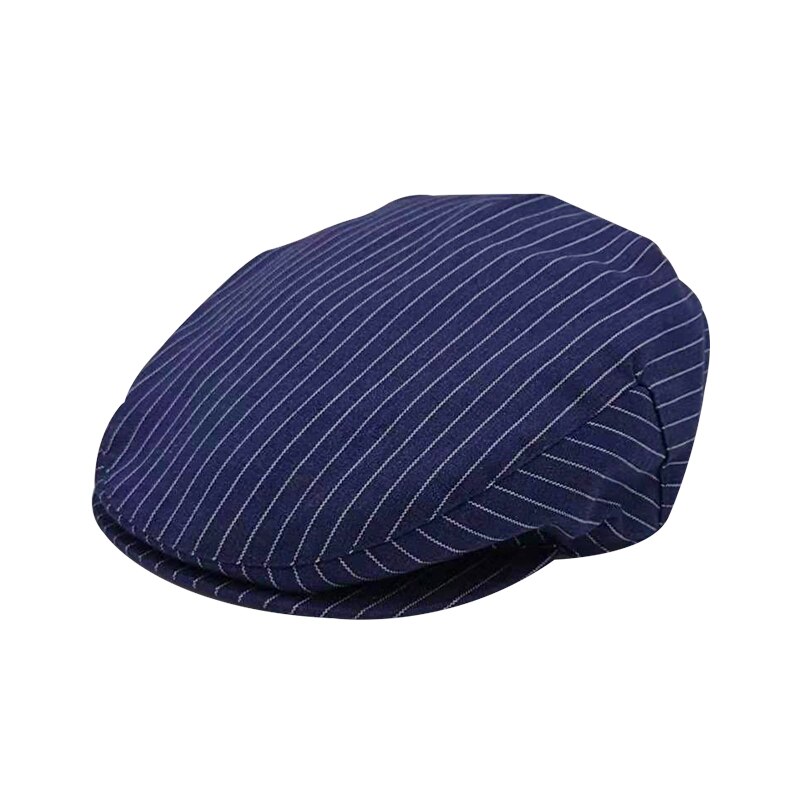 Gorro de boina de algodón liso para hombre, gorra ajustable, sombrero de vaquero, para Golf, conducción, verano, plano: B