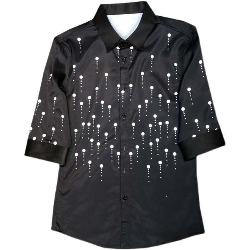 Polka Dot Print Shirt Männer Kurzarm Slim Fit Streetwear Shirts Sozialen Party Business Formale Kleid Shirts Camisas Para Hombre