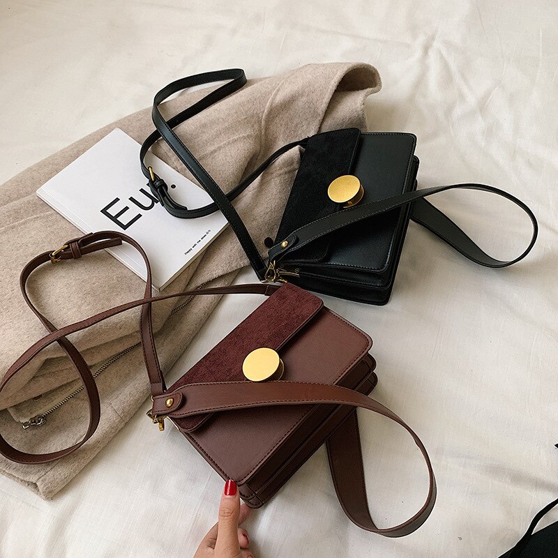 Handtas Lederen Tassen Voor Vrouwen Retro Brand Luxe Vrouwelijke Enkele Schouder Slingerde Vierkante Handtas Schouder Crossbody Vrouwen Tas