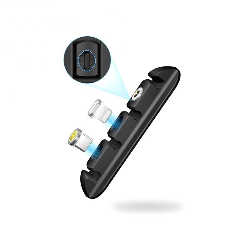 Acessórios do telefone móvel organizador de cabo magnético gestão de cabos usb titular silicione flexível clipes de mesa: Default Title