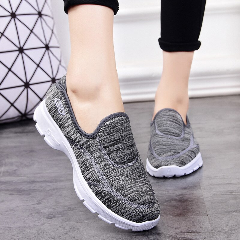 Frühling Frauen Unterhose Auf Halbschuhe Damen lässig Komfortable Wohnungen Weibliche Atmungsaktive strecken Tuch Schuhe Zapatillas n627