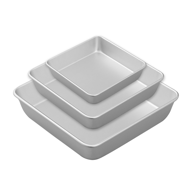 4/6/8inch quadratische Kuchen formen 3 Schichten Engel Lebensmittel Kuchen form Aluminium quadratische Backformen Backform: Blau