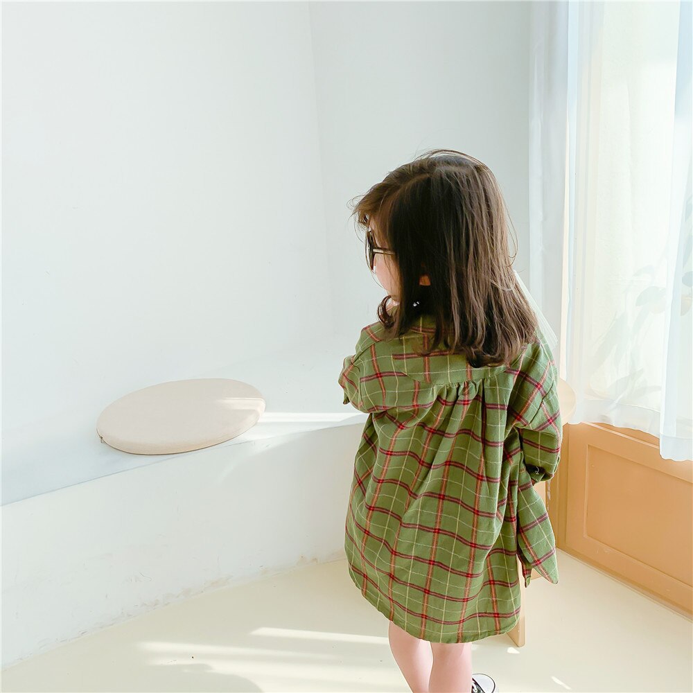 Spring Autumn Kids Shirt For Girl Boy Long Sleeve Plaid Printed Children Shirt Summer Toddler Baby Cardigan Clothes