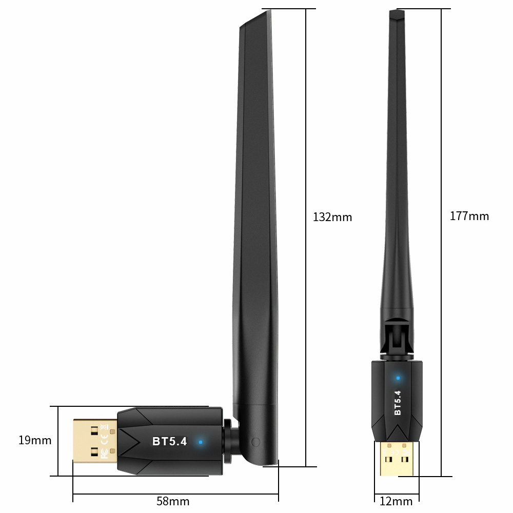 150M Adapter Bluetooth 5.4 USB Bluetooth Dongle Driver Free dla Windows 11/10/8.1 Mysz Klawiatura Odbiornik audio Nadajnik