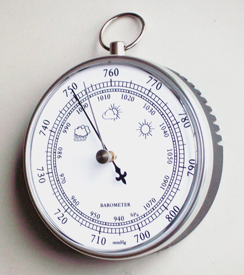 B9100 10cm Diameter 940~1070 hpa Room Suspended Barometer Outdoor Fishing Sliver Empty Membrane Barometer