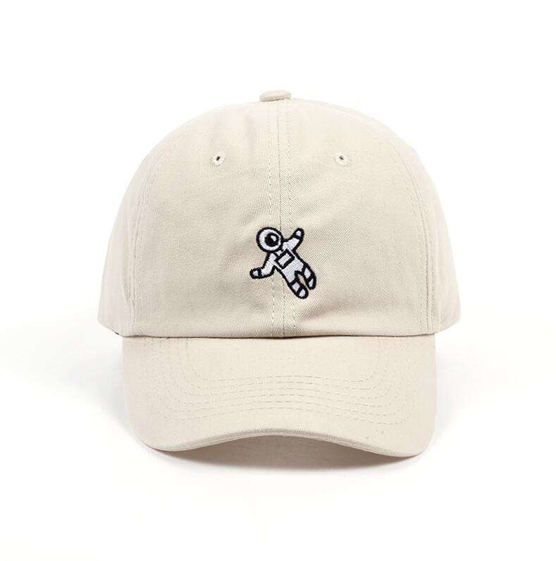 Casquette de Baseball astronautes brodée 100% coton, unisexe, chapeau de papa, ajustable, en coton, décontracté: Beige