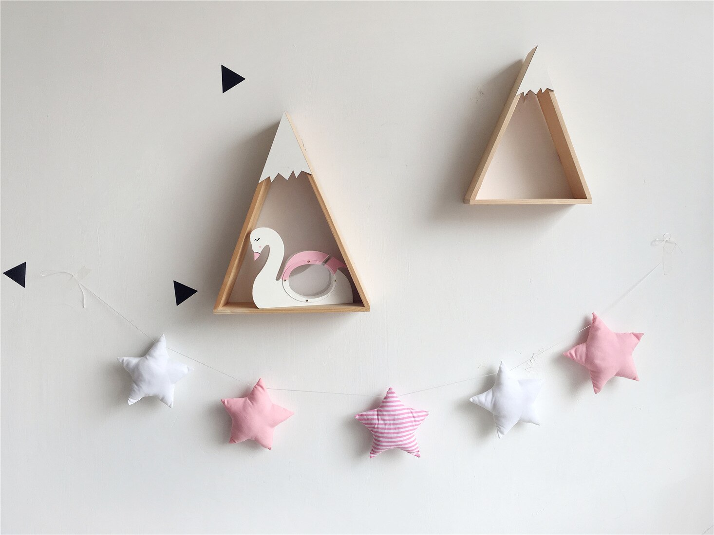 Nordic Baby Room Decoration Handmade Nursery Star Garlands Kids Room Wall Decorations Photography Props Baby Bed Accessories: Pink white stripe