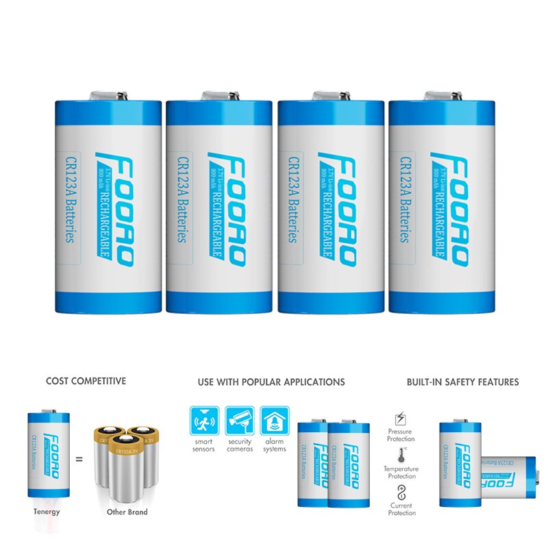 3.7v 800 mah  cr123a genopladelige batterier til arlo trådløst kamera og led digital 16340 aa aaa  cr17345 cr123a batterioplader