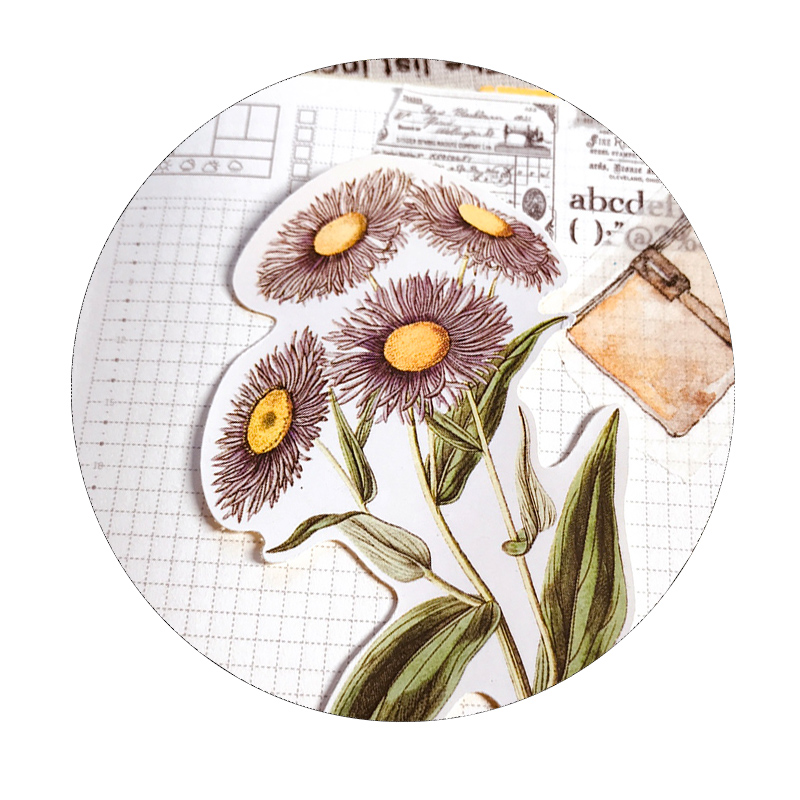 20PCS Retro aufkleber hand konto material rose aufkleber tn hand konto aufkleber große größe blume fotoalbum DIY
