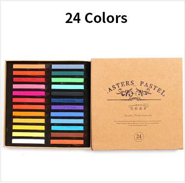 Farveblyanter blødt tør pastel 12/24/36/48 farver / sæt kunst tegning sæt kridt farve farveblyant papirvarer til studerende kunstforsyninger: 24 farver