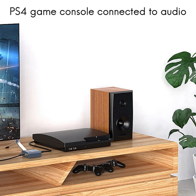 Audio Digital Analog Converte Optical Digital Decoder Amplifier R/L Channel 1080P 192KHz HD Audio for TV(EU Plug)