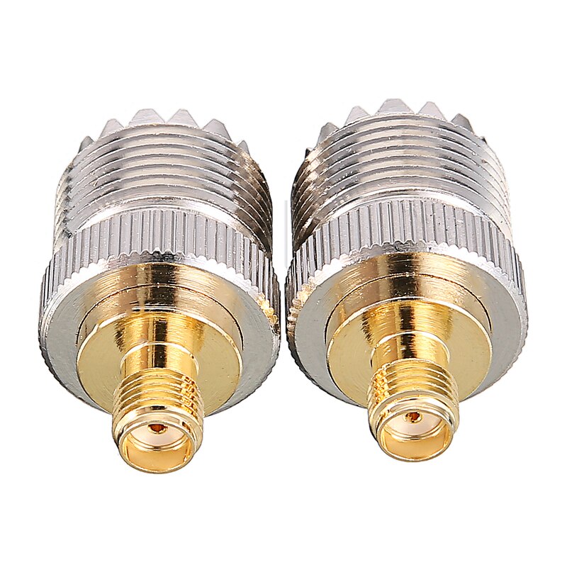 2 sztuk Adapter do anteny S021A SMA-F do UHF-F SO239 dla Baofeng UV-5R PX-777 PX-888 niklowane żeński do żeńskiego złącze antenowe