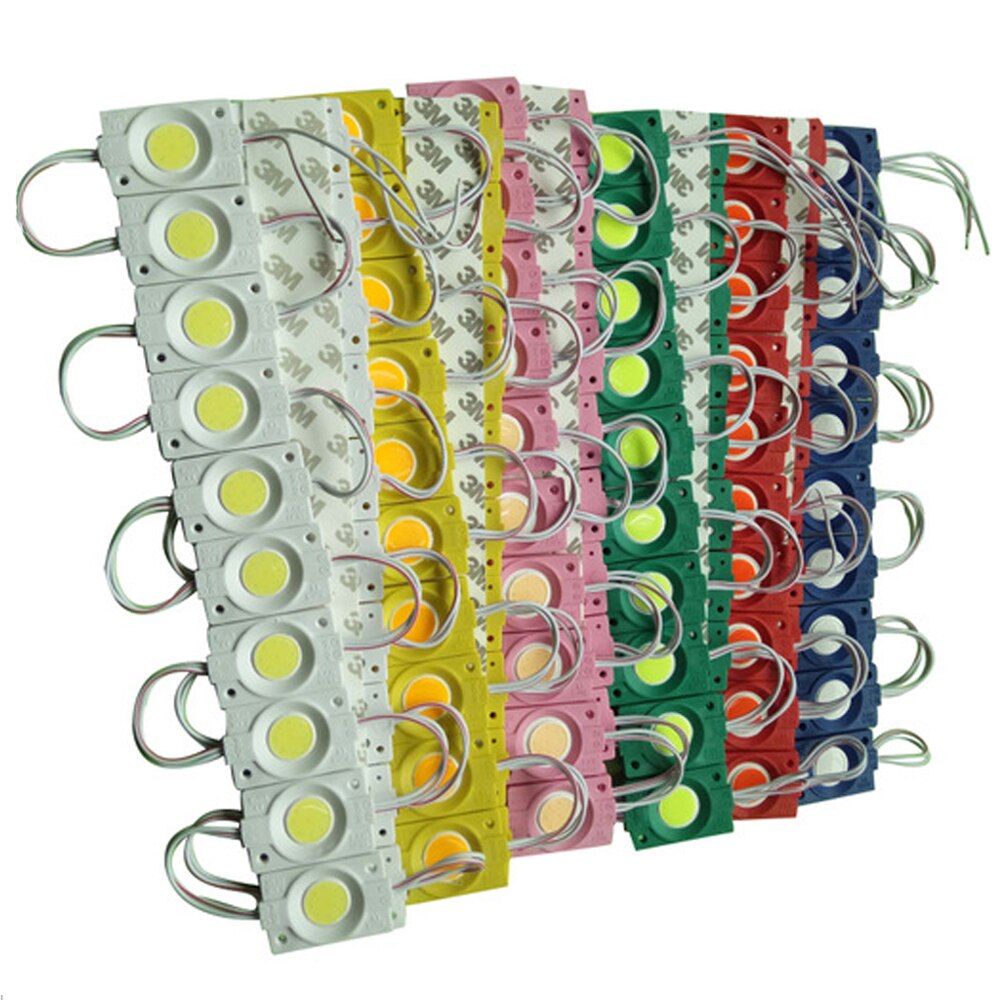 Led Module 12V Cob Licht Reclame Teken Backlight Winkel Banner Waterdichte IP67 Wit Rood Groen Blauw Geel 100 stuks