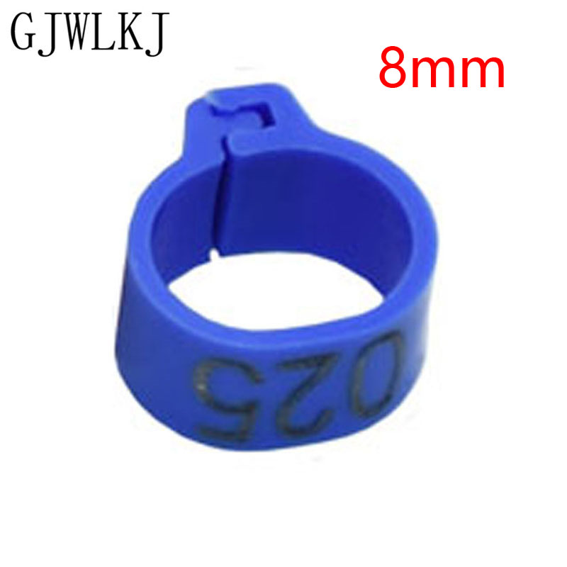 100 stks 8mmto10mm Digitale Markup Vogel Clip Ring Vogel Identificatie Tool 10 Kleur No.1-100 Duif Voet Ringen Huisdier levert: 8mmLight blue