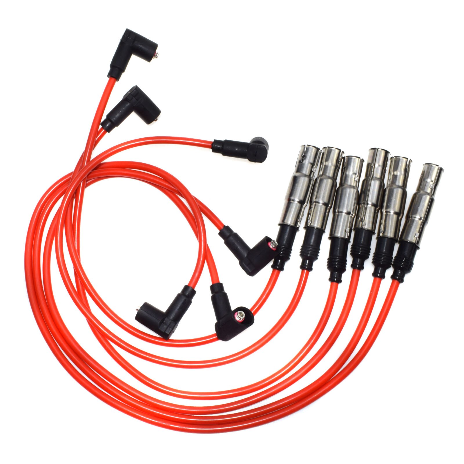 Kit de 6 uds. De Cable con enchufe WOLFIGO 430NC compatible con VW Golf Jetta Passat VR6 1993-1999 2,8 l-V6 021998031 021998031A 021998031D