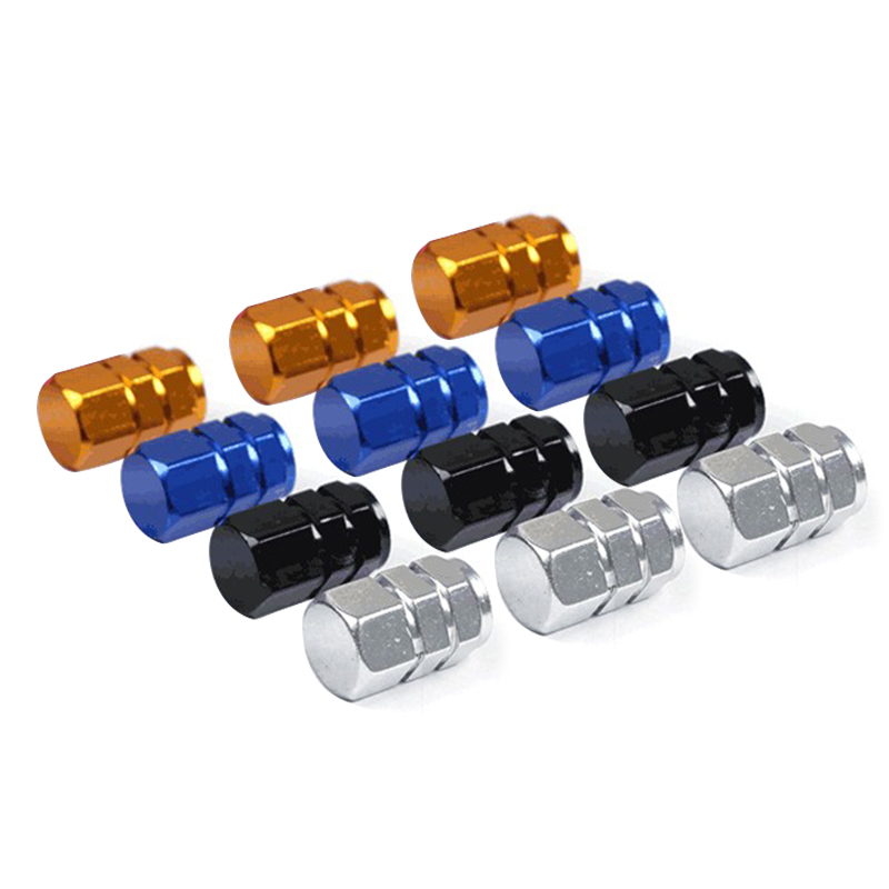 4Pcs Aluminium Band Steel Air Valve Caps Auto Truck Bike Tyre Valve Stofkap Motor Bike Autobanden Wiel velgen Stem Air Valve Cap