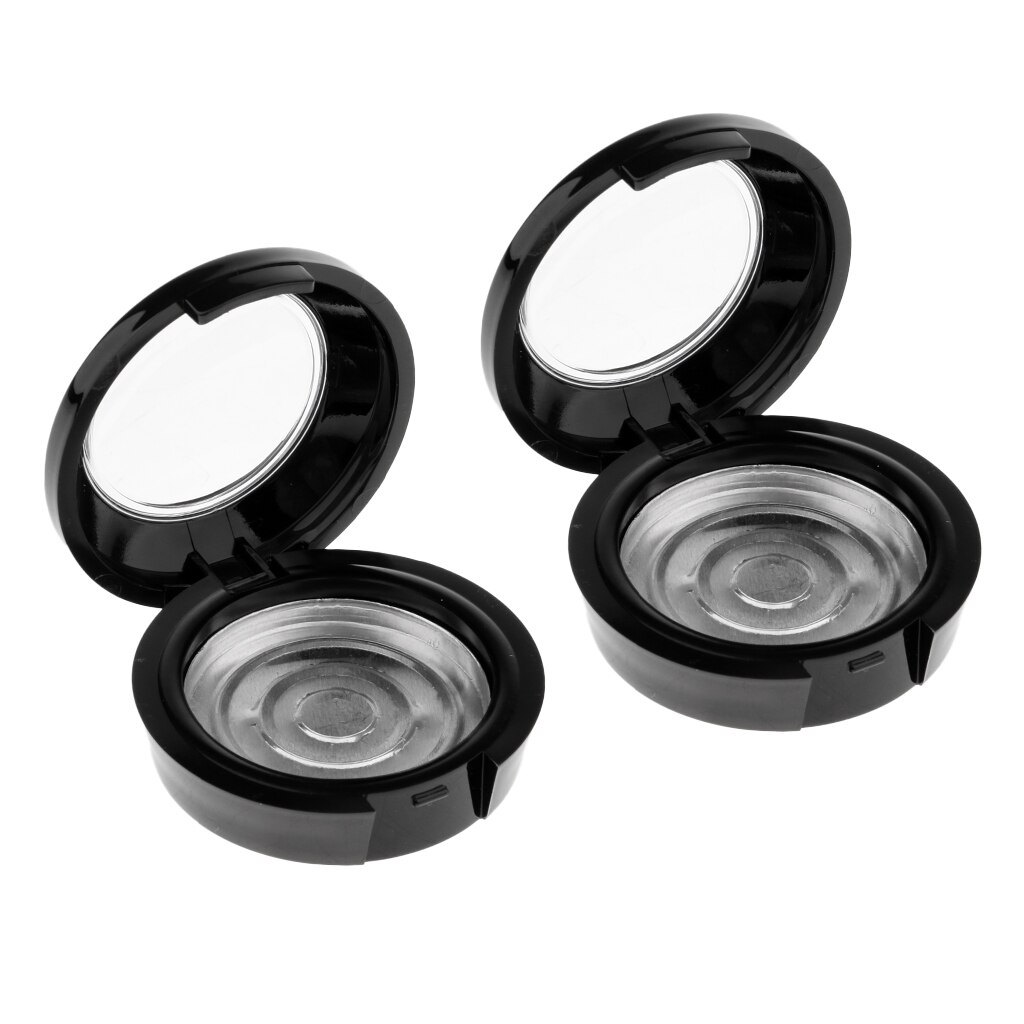 2 Pieces Empty Eyeshadow Eyebrow Palette, Make Up Container Pallet With Tin Pan And Mirror For Powder Container