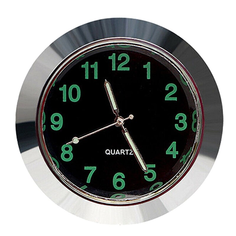 Reloj analógico de cuarzo para salpicadero de coche luminoso, minipanel de ventilación de aire con temporizador: Silver