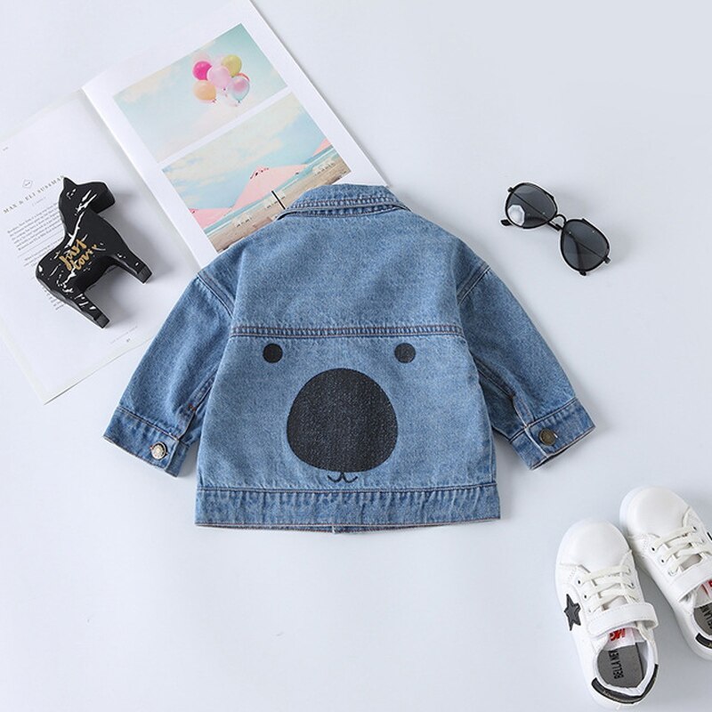 Mode Lente Lange Mouwen Kids Denim Jassen voor Meisjes Baby Print Hond Jas Cuasual Turn Down Kraag Baby uitloper LZ044