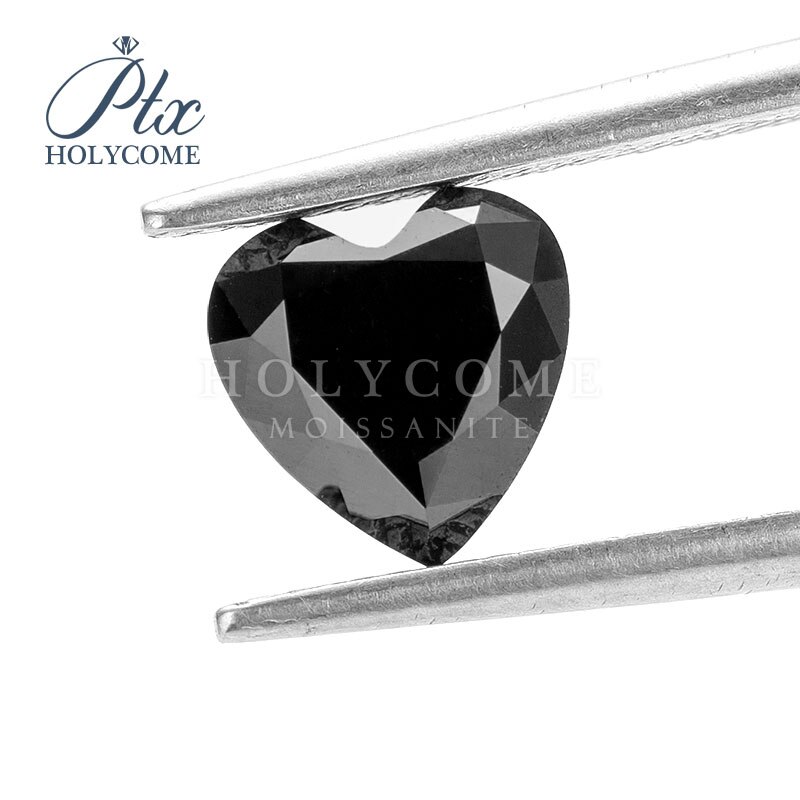 Probador de diamantes de moissanita, proveedor de piedras preciosas sueltas, certificado de venta contra choques, corazón negro, 4x4mm, producto en oferta