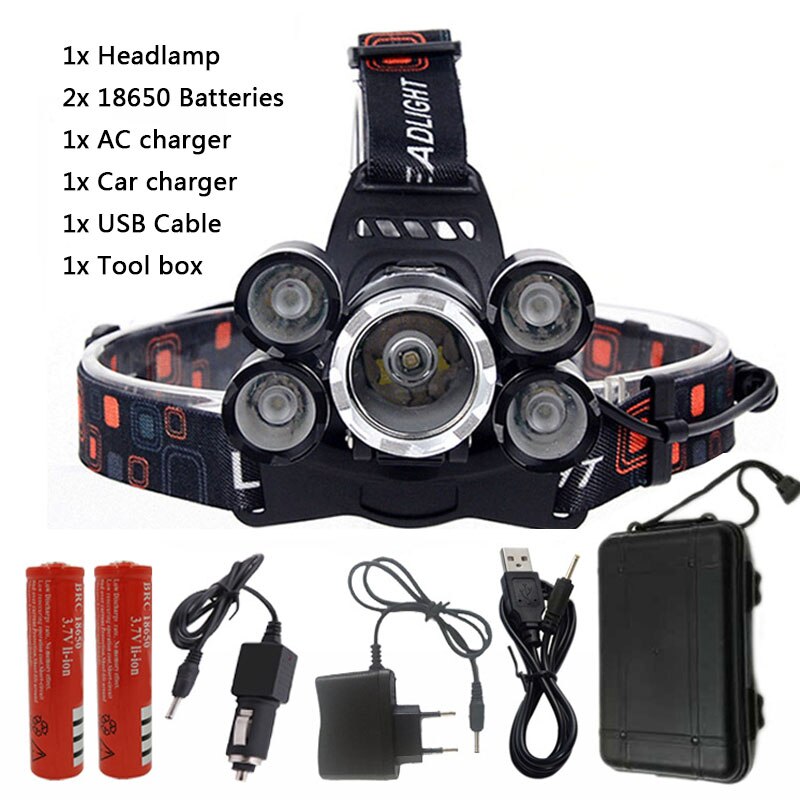 LED Scheinwerfer Jagd draussen scheinwerfer CREE XML 3/5 LED T6 Kopf Lampe Taschenlampe Torchhead licht mit 18650 batterie AC/ DC ladegerät: Möglichkeit D / Nein Batterie