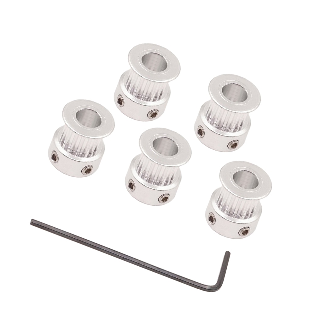 5pcs GT2 Timing Pulley 16 Teeth 5mm Bore Synchronous Wheel With Allen Wrench