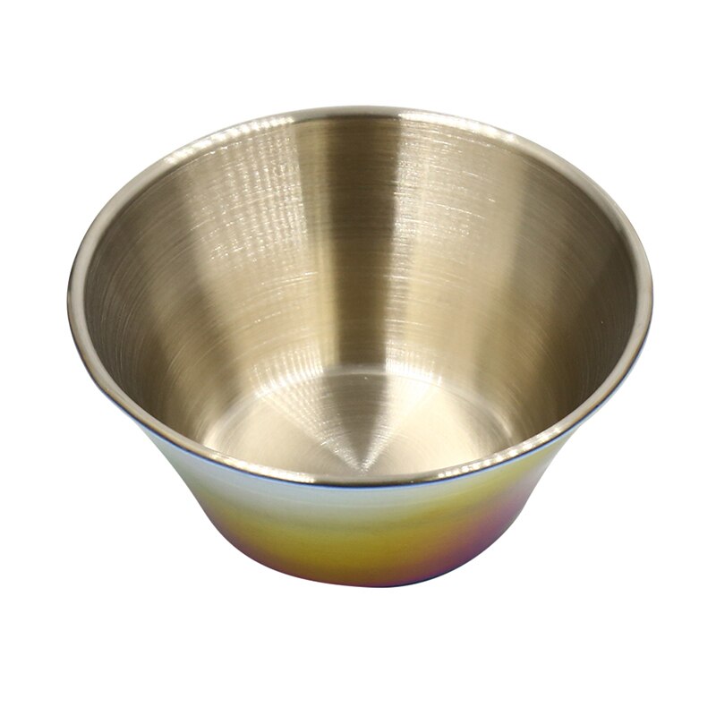 Stainless Steel Small Dish Food Snack Sauce Seasoning Dish Seasoning Steel Cone Plate Sauce Dish: Large color
