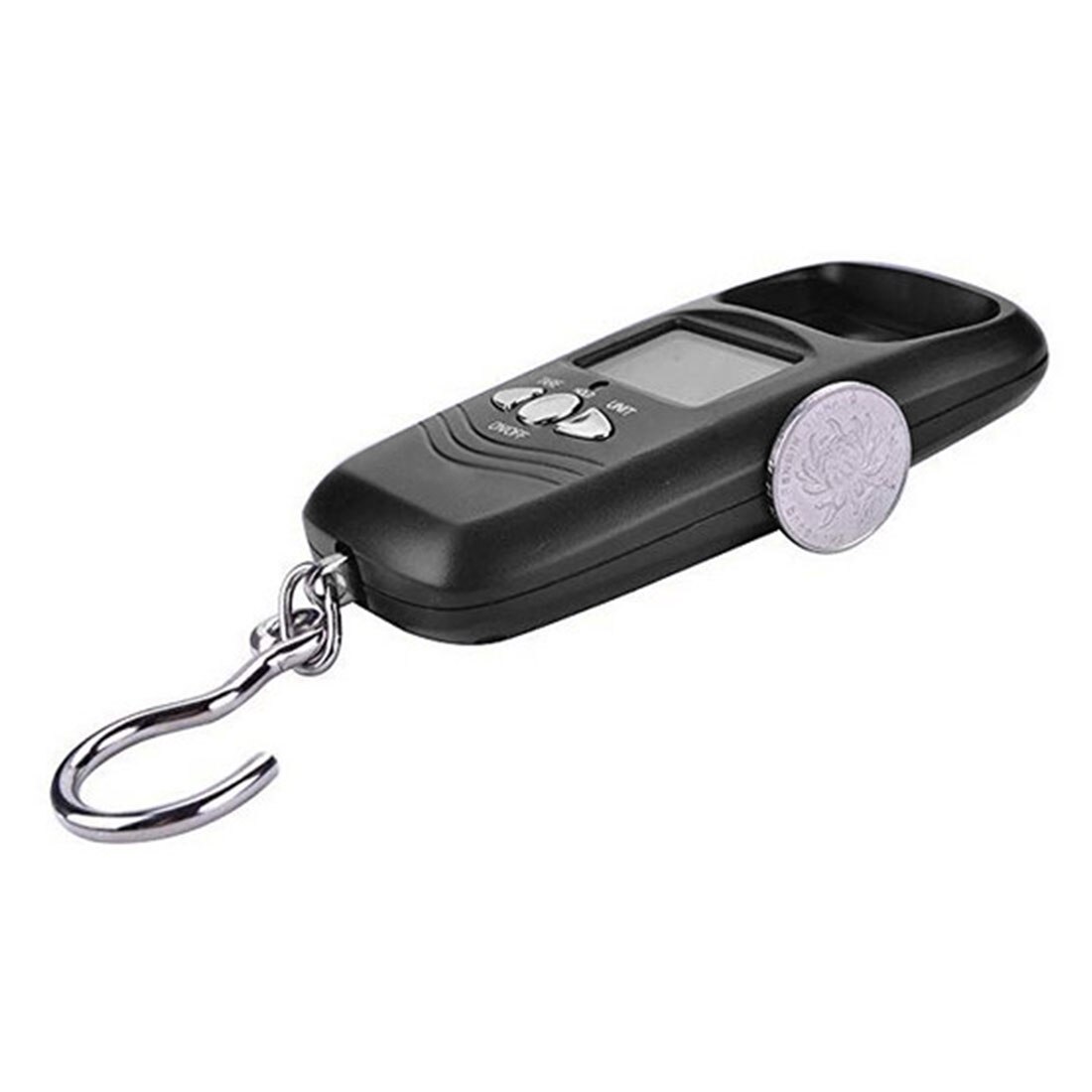 Electronic Pocket Scale Portable Mini 50Kg LCD Digital Display Hanging Weight Hook Scales Black Color