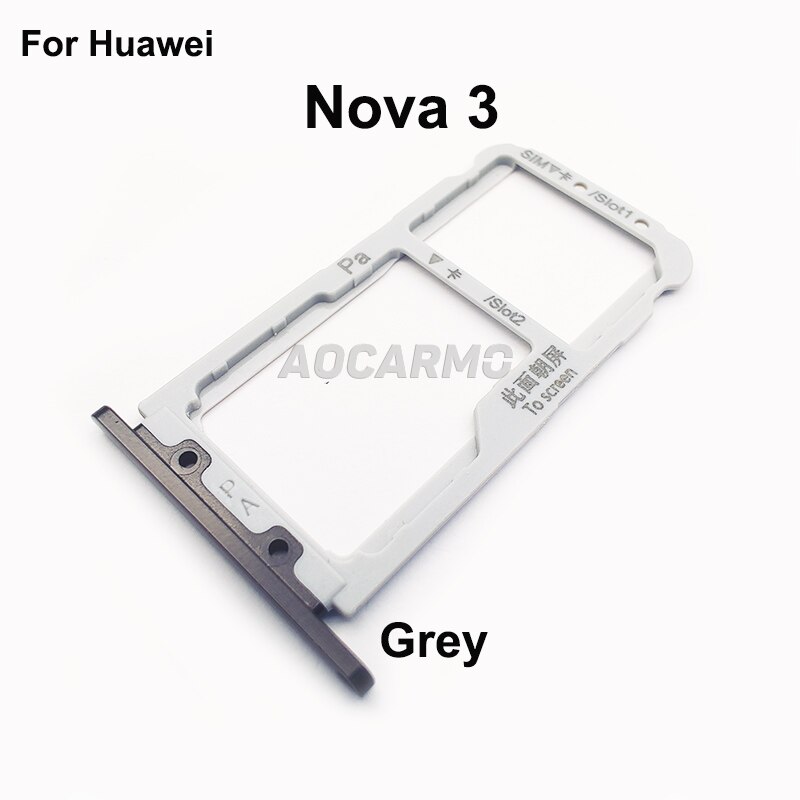 Aocarmo Voor Huawei Nova 3 Nano Sim Card Tray Microsd Slot Houder Vervanging Deel