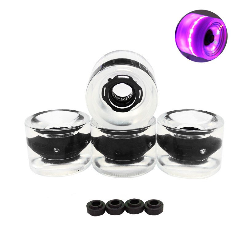 EIN einstellen von 4 Profi Longboard Räder 70mm 78A LED 3 farbe Skateboard Räder mit ABEC 11 Lagerbier und Abstandshalter Beleuchtung