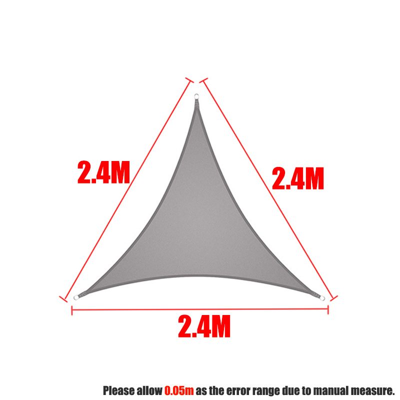 300D Grijs Alle Size Waterdichte Vierkante Rechthoek Driehoek Zon Zonnezeil Tuin Terras Luifel Zwemmen Schaduw Kamp Wandelen Yard Luifels: 2.4x2.4x2.4m