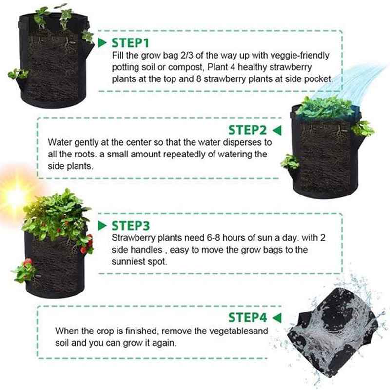 Portable Potato Growing Bag Home Balcony Garden Plant Bag with Handles Access Flap Potato Cultivation Grow Bags Growing kit