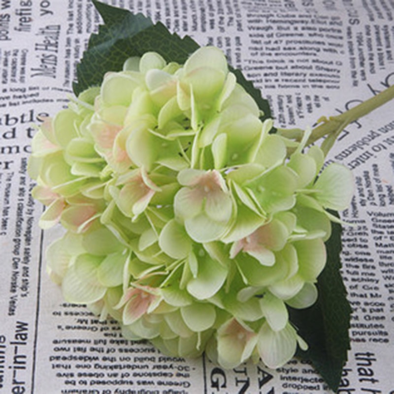Kunstige hortensia blomster enkelt bryllup hortensia kunstige blomster silke blomst buer jul hjem dekorative blomster