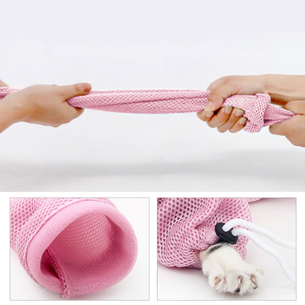 Mesh Cat Grooming Bath Bag Cat Supplies Washing Bags For Pet Bathing Nail Trimming Injecting Anti Scratch Bite Restraint