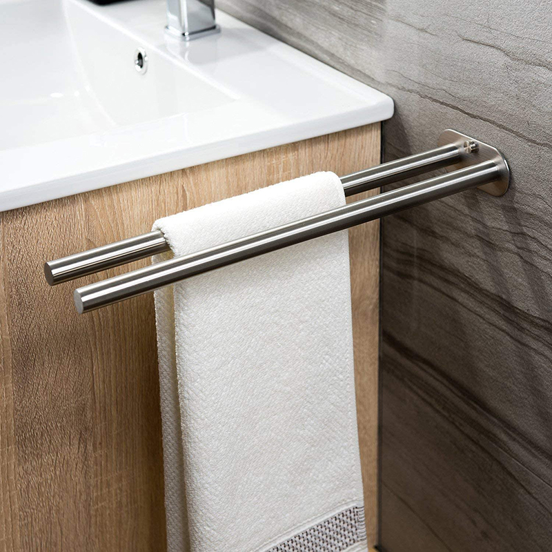 Toallero de baño, soporte de acero inoxidable, toallero doble negro de pared, barra de mano, colgador de toallas, soporte de escalera, accesorios de baño