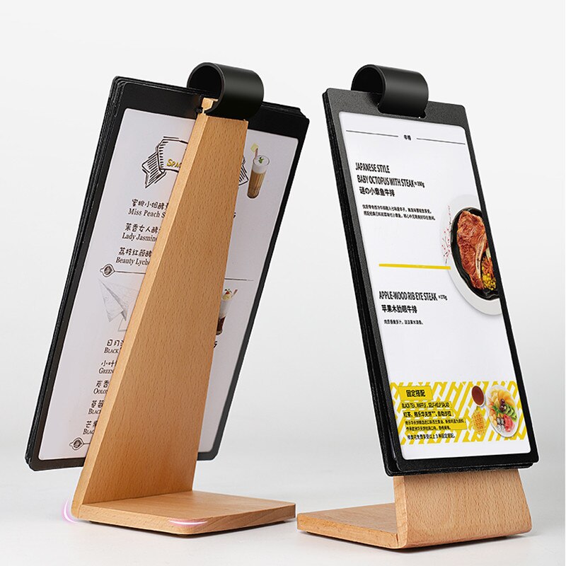 A5 And 100*200mm Double Sided Table Menu Card Sign Holder Ad Picture Photo Frames Advertisement Display Menu Paper Holder Stand