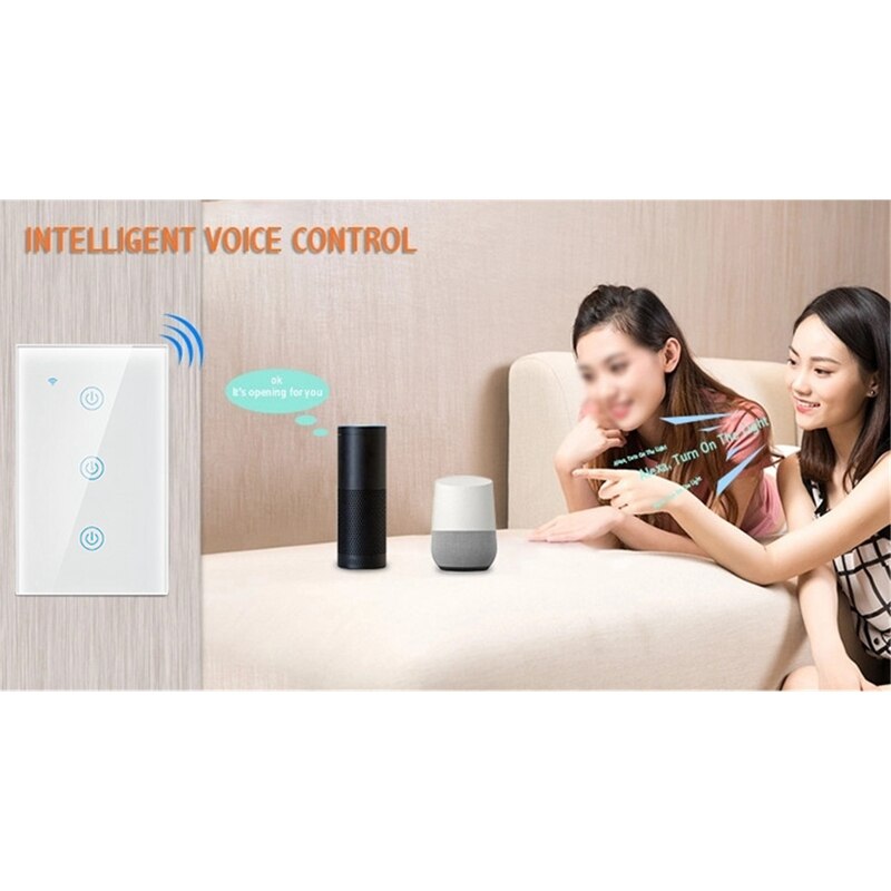 Smart Security Producten, Drie-Way Switch Panel Met Zigbee Protocol, Voice Control Voor Kantoor, home-Wit