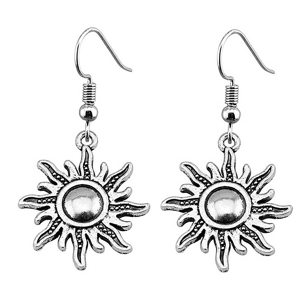 Sonne Anhänger Ohrringe Frauen Jahrgang Ohrringe Handgemachten Schmuck Einfache Ohrring