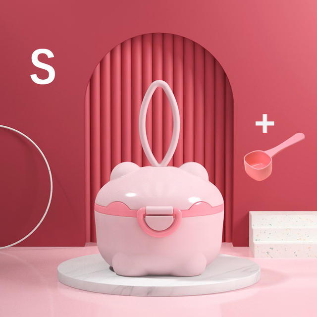 Milk Powder Box Baby Milk Powder Portable Cute Pig Food Storage Box Essential Cereal Infant Toddle Snacks Container No Bpa: S pink pig
