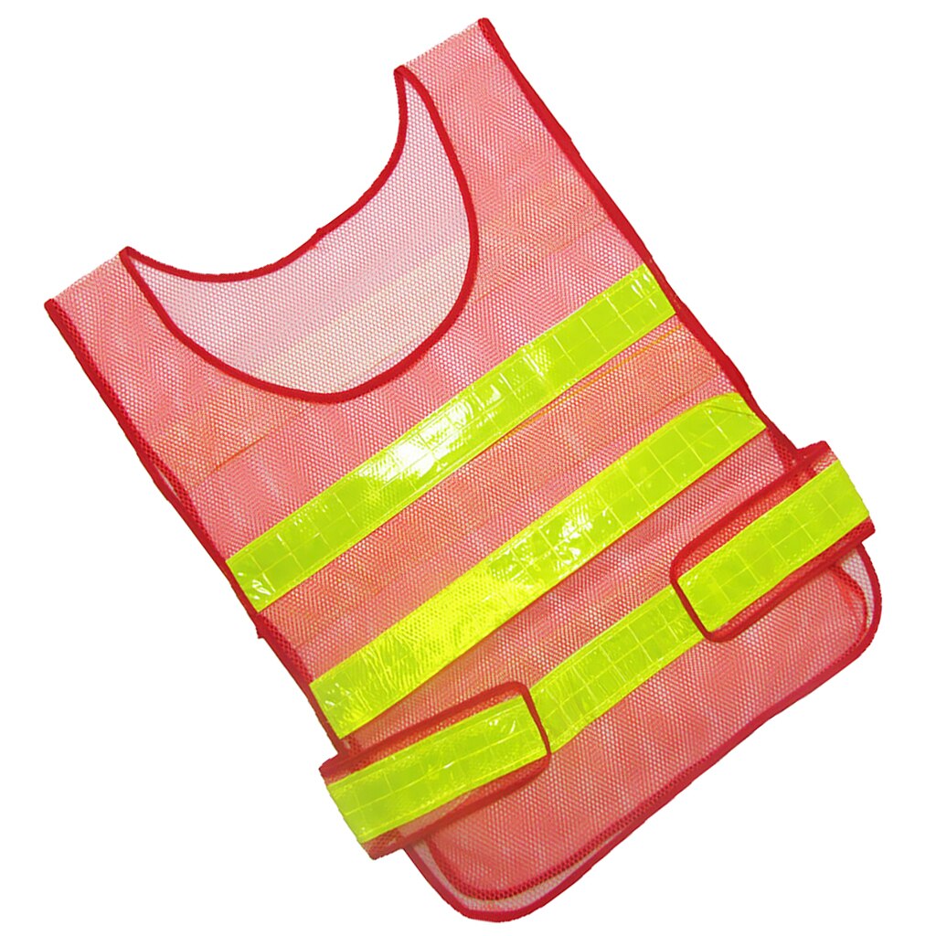 High Visibility Industrial Work Safety Bands with Reflective Stripe -Red