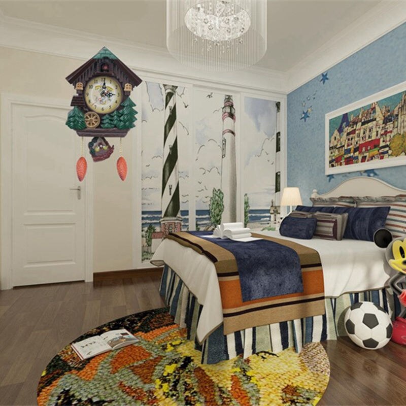 Reloj de pared con forma de Casa de 8 pulgadas, reloj de cuco, temporizador de timbre de pájaro Vintage, sala de estar péndulo para, reloj artesanal, decoración del hogar