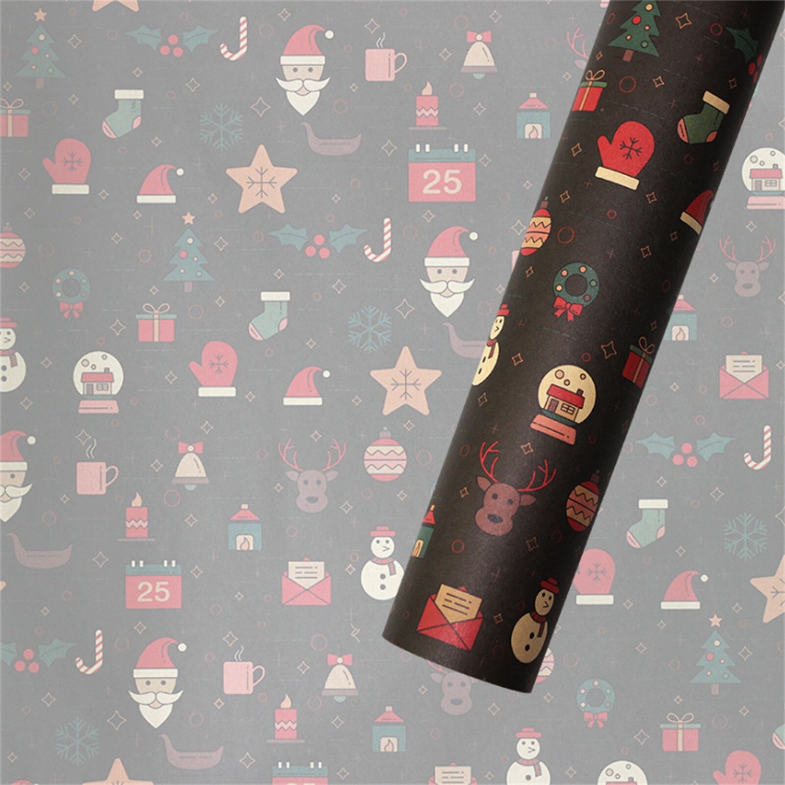 Christmas Printing Kraft Paper Roll Crafts Art Packaging Decorative Paper Christmas Home Decoration Year Party Paper#50