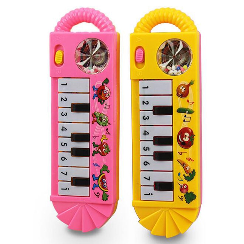 1 Piece Plastic Baby Children Electric Piano Musical Instruments Rattles Hand Bell Infant Newborn Preschool Learning Toys