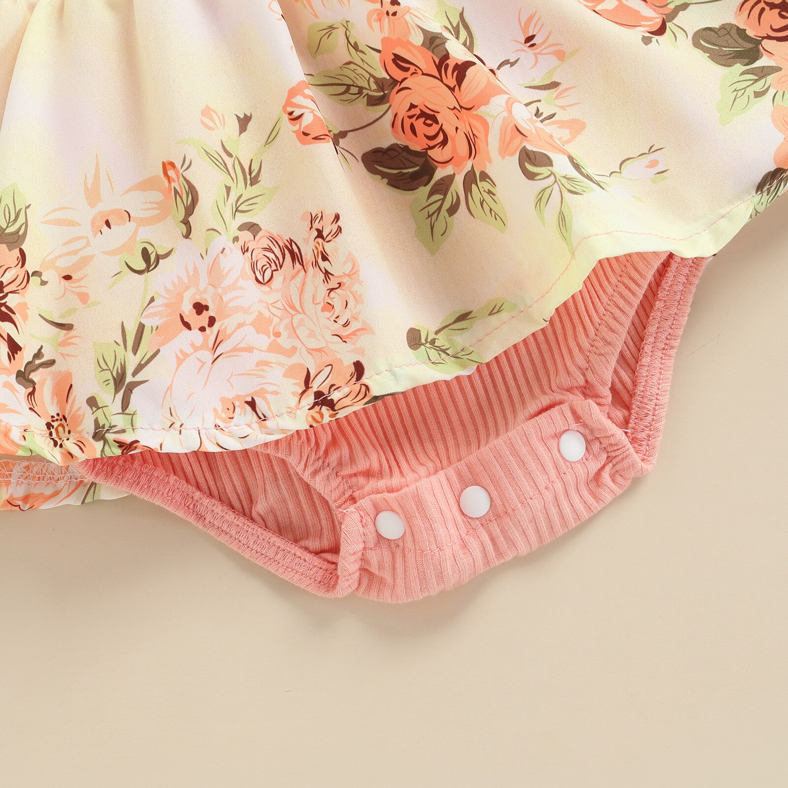 Ensemble 3 pièces pour bébés filles, vêtements imprimés floraux, en coton tricoté, manches courtes, bretelles, bandeau, tenue