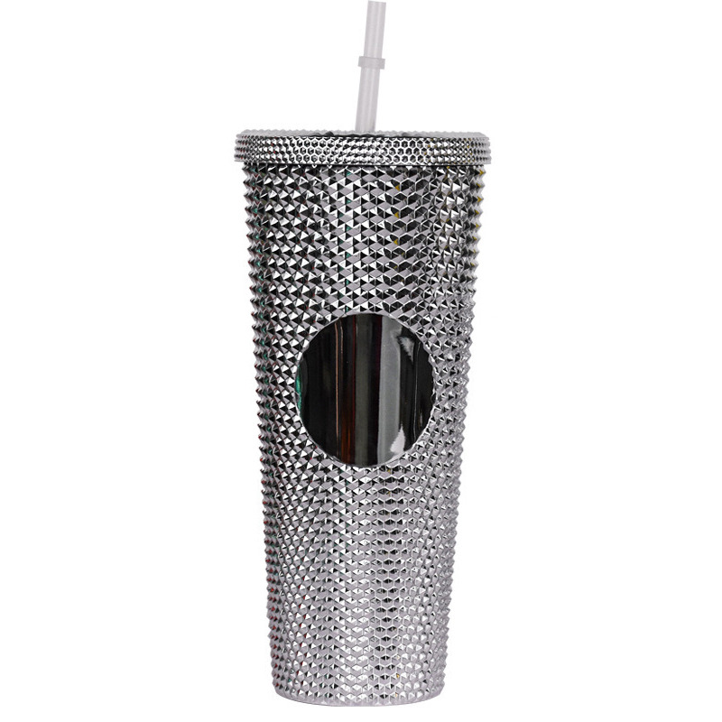 710ml Kaffee Tasse Sommer Kalten Wasser Becher Becher Tasse Mit Stroh Doppel Schicht Kunststoff Durian Diamant Strahlende Göttin tassen: 20