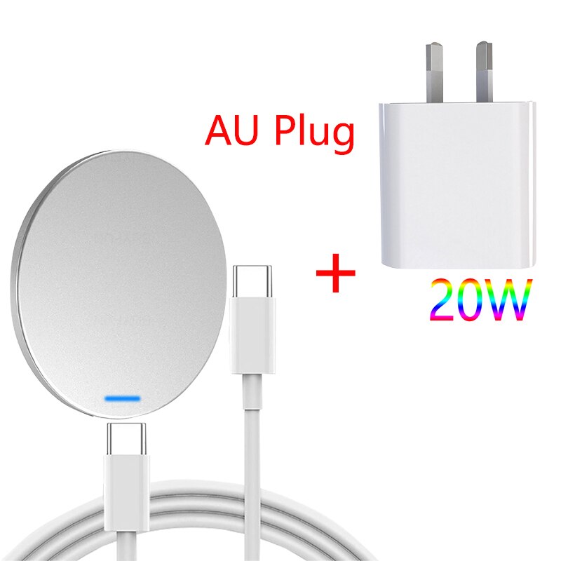 15W Qi Magnetic Wireless Charger Pad for iPhone 12 Series - Fast Charging with MFI Certified Cable: AU 15W
