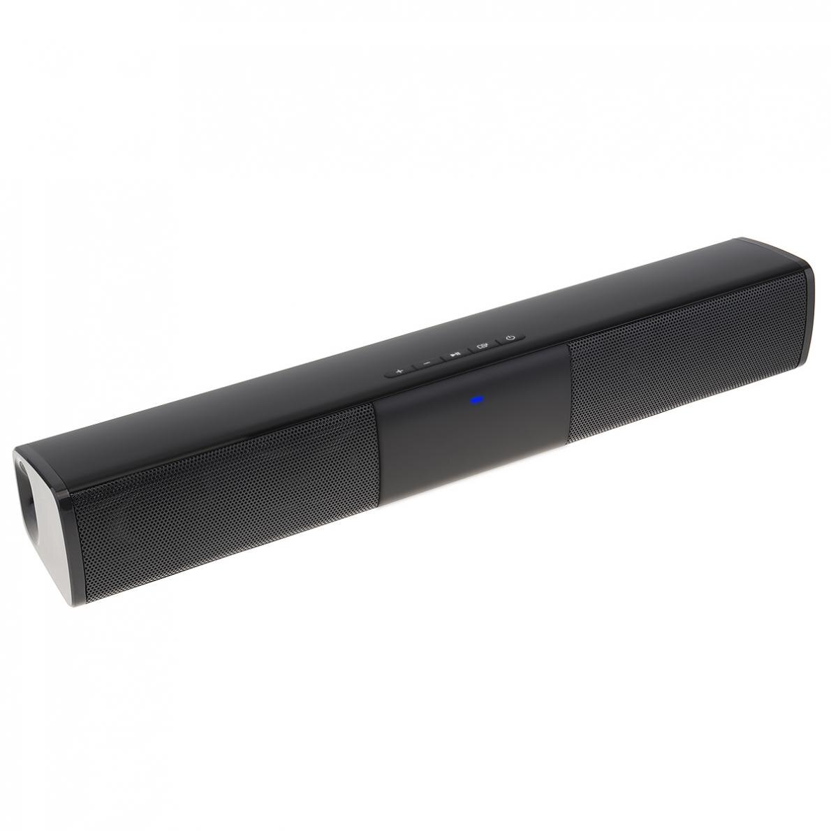BS-28A Portable Meeting Bluetooth Soundbar Speaker with 2 Full Range Horns Support TF Card and FM Radio for PC TV Smartphone