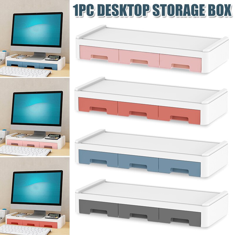 Monitor Riser Stand Desk Shelf with Drawer Keyboard Storage Stylish Multifunctional Desktop Organizer Computer Tabletop WXVSale