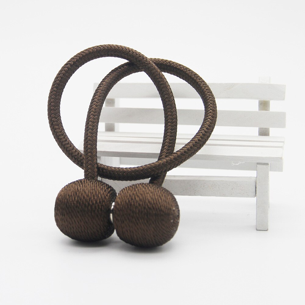 1Pc Magnetic Curtain Tieback Holder Hook Buckle Clip Curtain Tieback Polyester Decorative Home Accessorie Lanyard: coffee